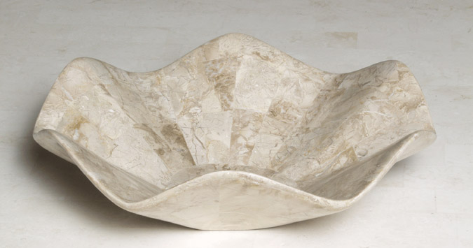 16-9101 - Wavy Bowl, Small, Cantor Stone