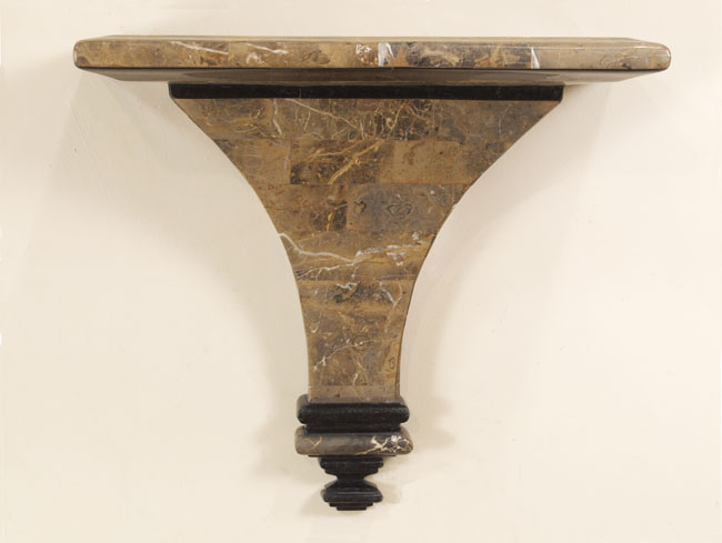 17-0752L - Large Byzantine Wall Bracket and Corbel Black Stone with Snakeskin Stone