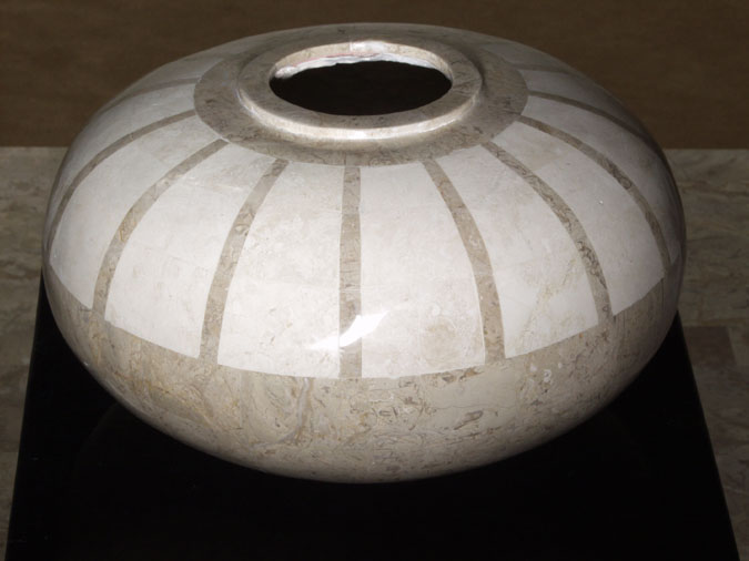 23-9331 - Deco Vase, Cantor Stone with White Ivory Stone