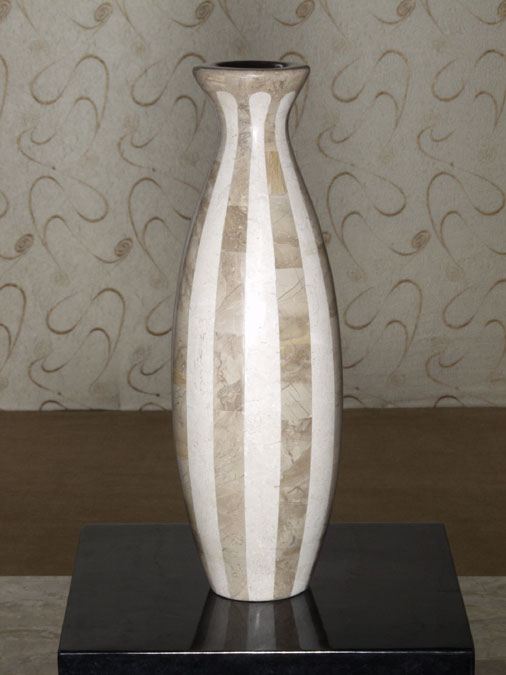 23-9333 - Roma Vase, Cantor Stone with White Ivory Stone