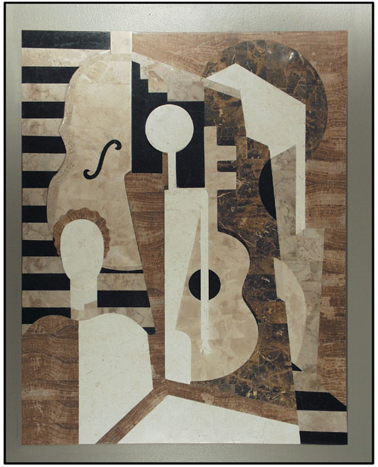 271-3300 - Musicians Mural Wall Art Decor, Embossed Finish, Beige Fossil/White Ivory/Wood Stone/Cantor Stone (formerly #203-3300)