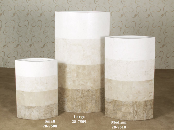 28-7508 - Avalon Floor Vase, Small, Cantor Stone/Beige Fossil Stone/White Ivory Stone/White Agate