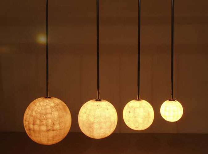 38-0691 - 7.5 In. Sphere Shape Hanging Lamp, Crystal Stone