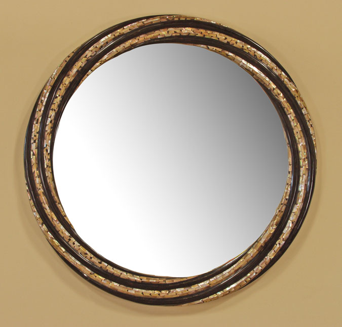 433-5610 - Eternity Mirror Frame, Brown Lip Shell with Black Pen Finish