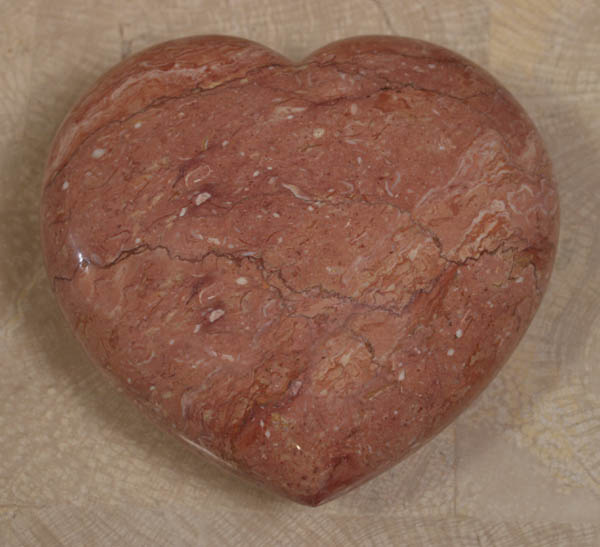 53-9522 - Heart Sculpture, Dark Peach Stone